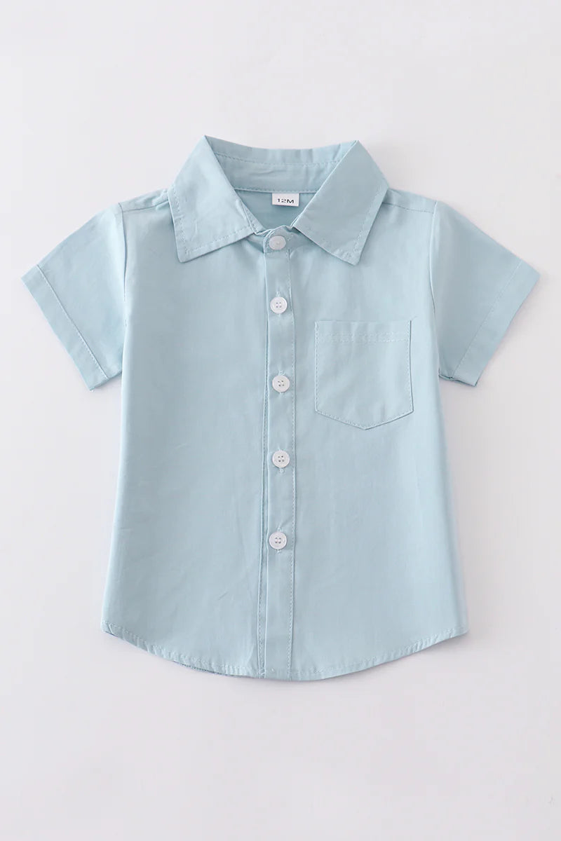 Boys Blue Button Down Shirt