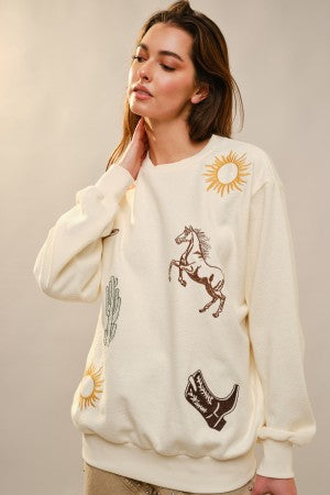 Western Embroidered Sweatshirt
