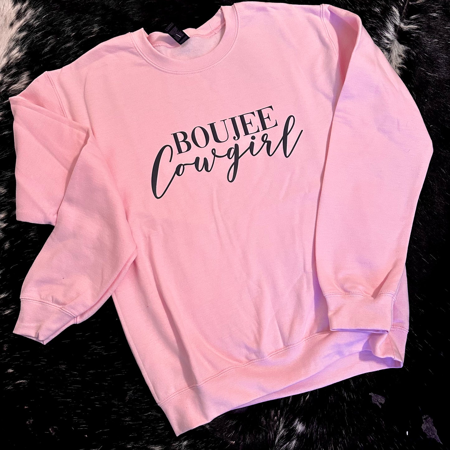 Boujee Cowgirl Pale Pink Sweatshirt