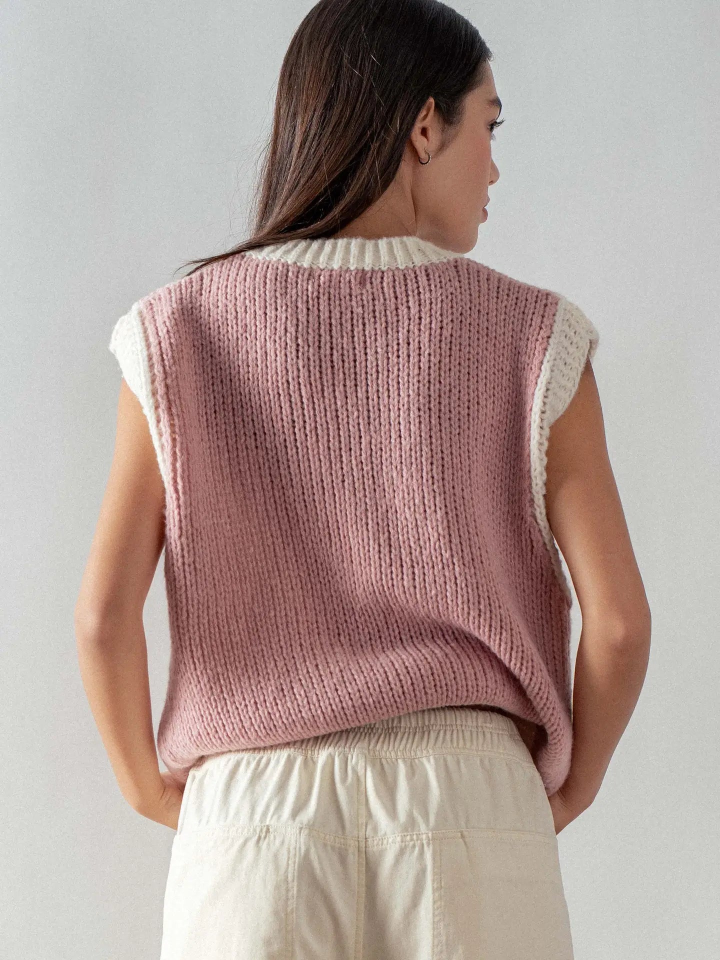 Pink Horseshoe Crochet Sweater Vest
