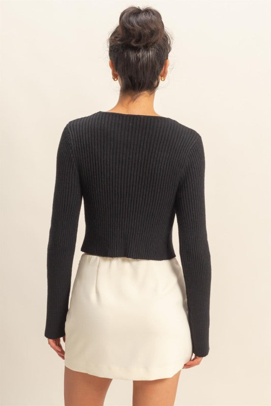 Tie Front V-Neck Cardigan