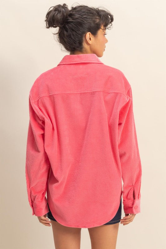 Taffy Pink Corduroy Top