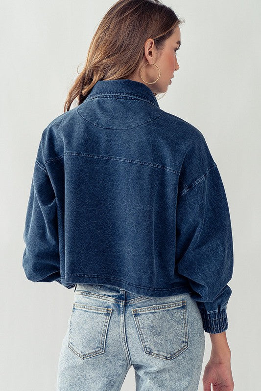 The Raina Denim Crop Jacket