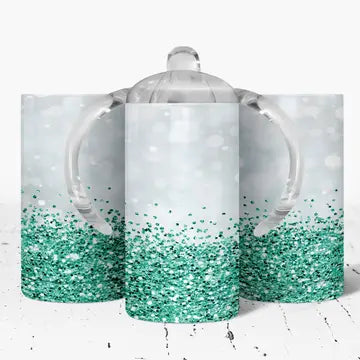 Turquoise Faux Glitter Sippy Cup