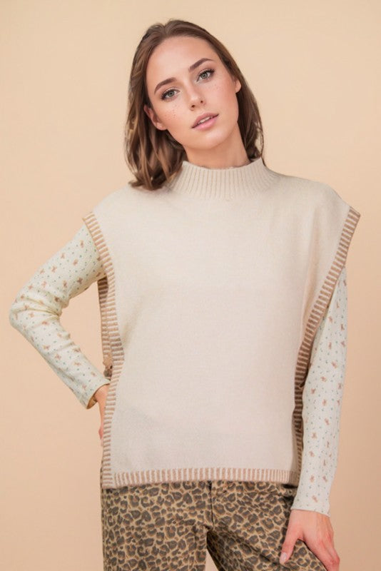Side Tie Knit Sweater Vest