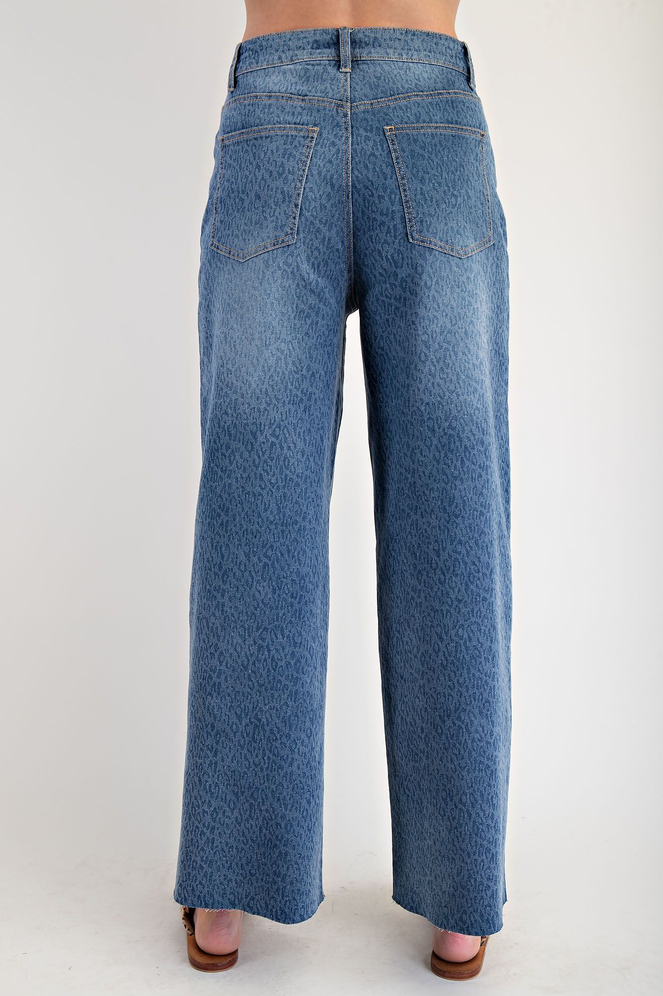 Faded Cheetah Washed Denim Jeans