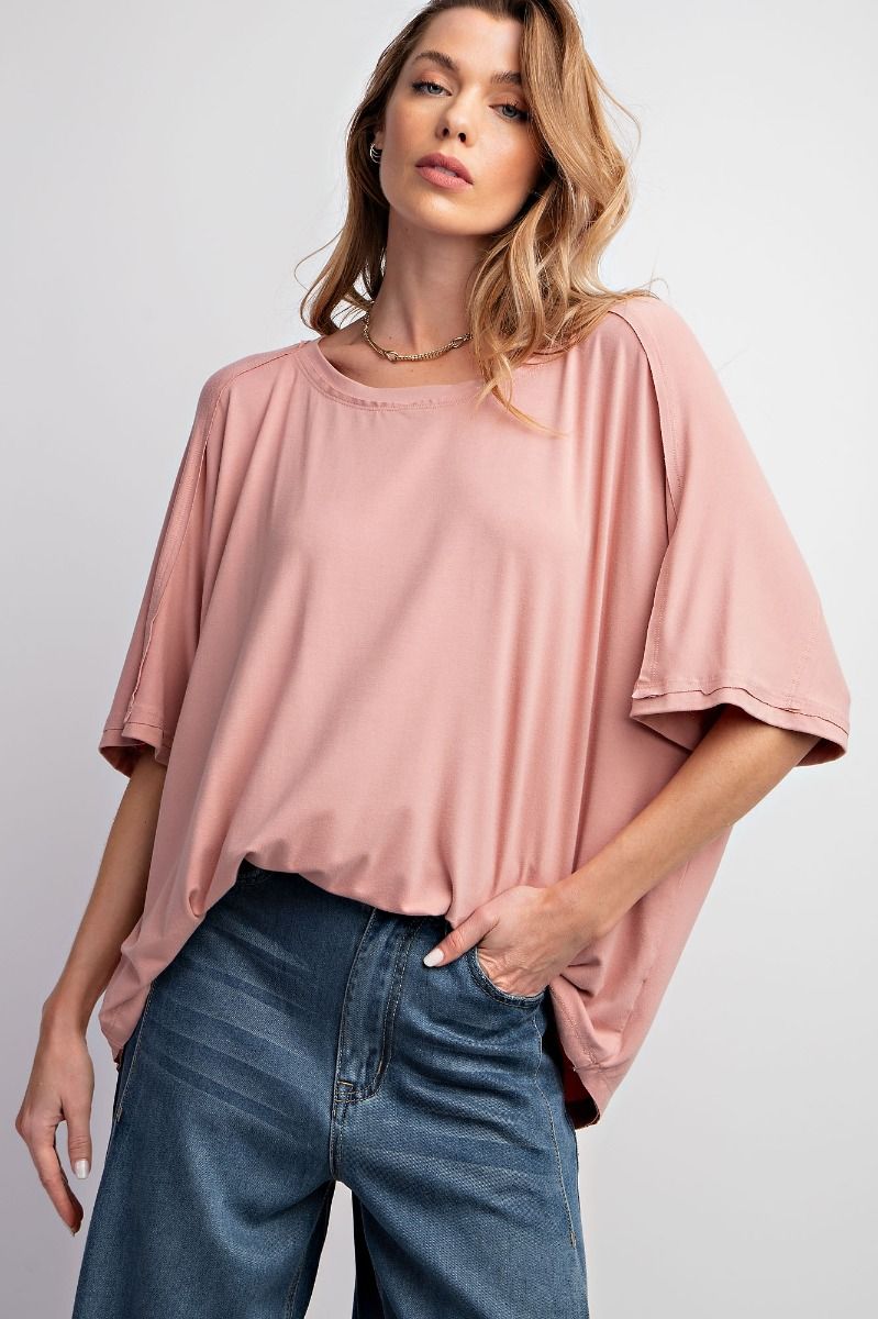 Faded Mauve Rayon Tunic Top