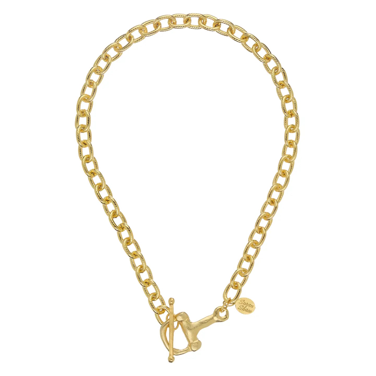 Susan Shaw Gold Horse Bit Toggle Necklace