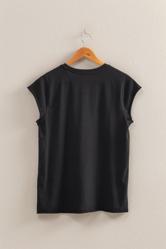 Black Soft Cap Sleeve T-Shirt