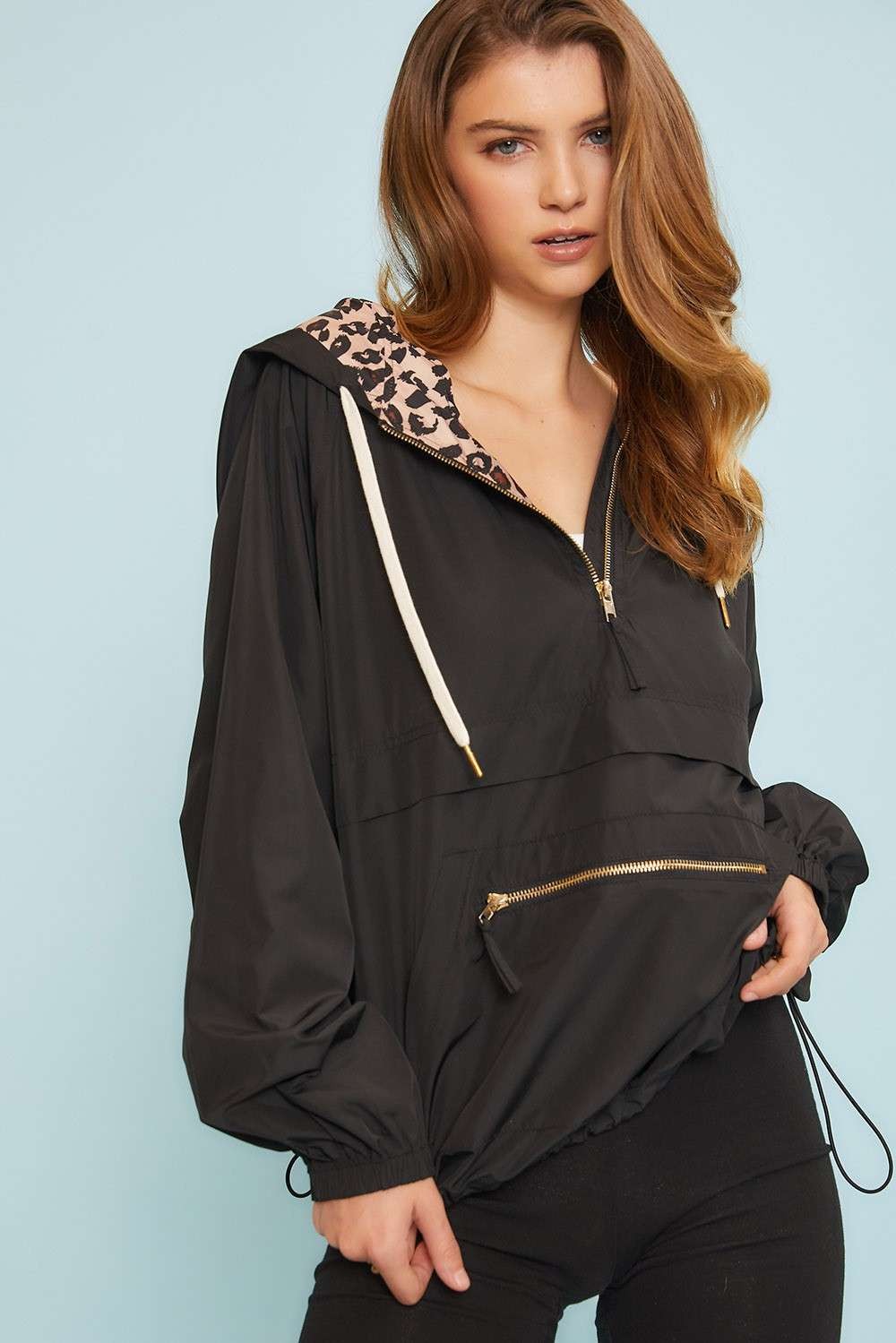 Leopard Pullover Windbreaker