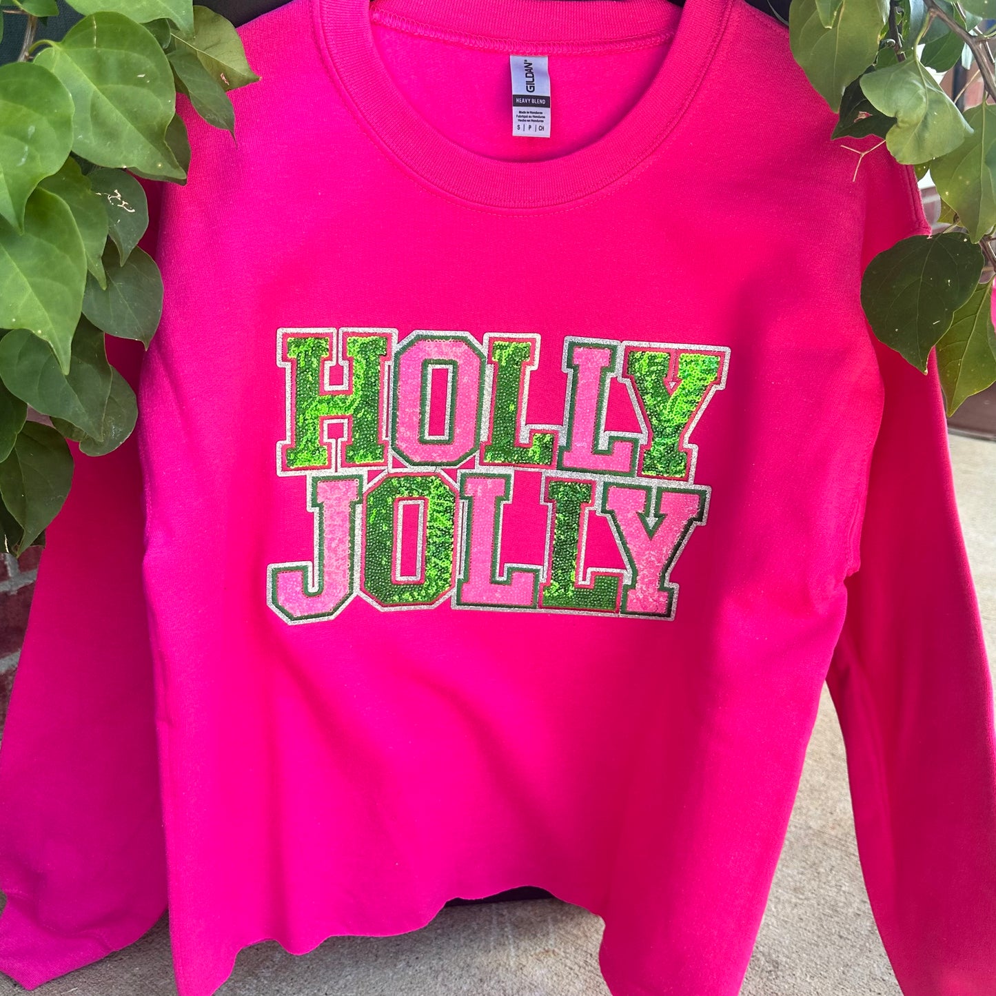 Hot Pink Holly Jolly Sweatshirt