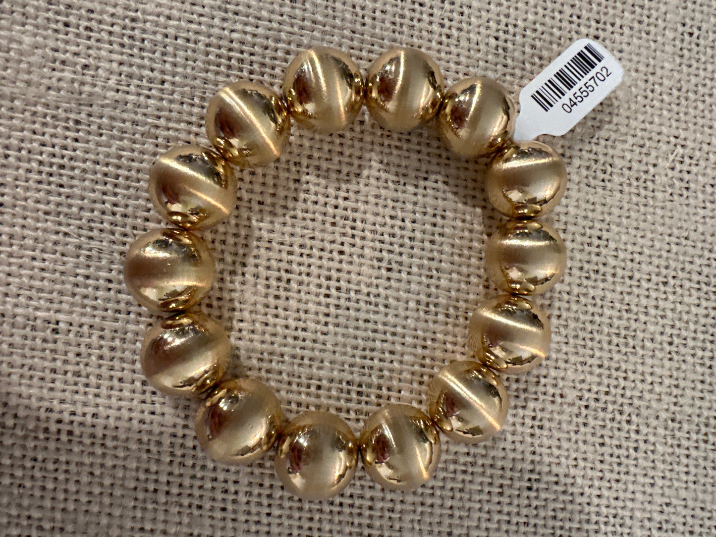 Large Washed Gold Bead Bracelet