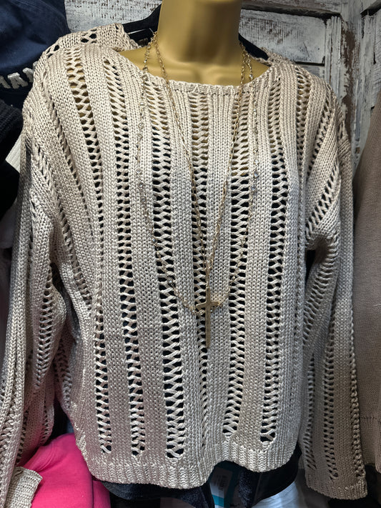 Round Neck Taupe Sweater