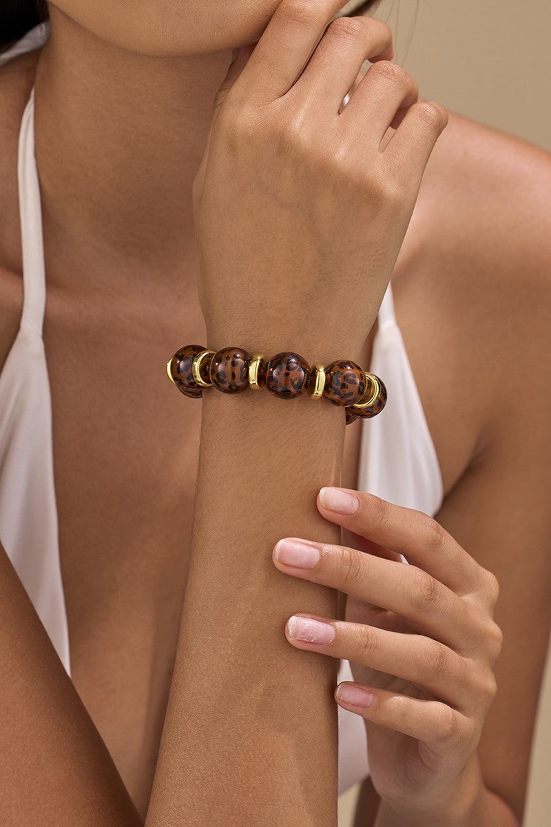 Leopard Beaded Bracelet