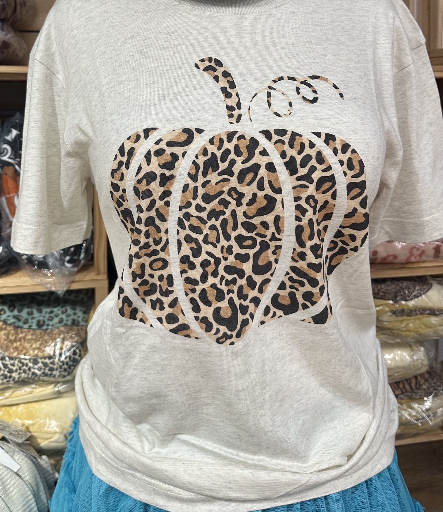 Fall Leopard Pumpkin Tee