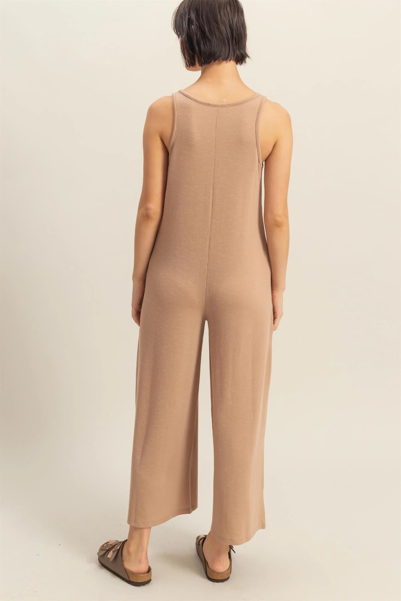 Dark Taupe Sleeveless Romper
