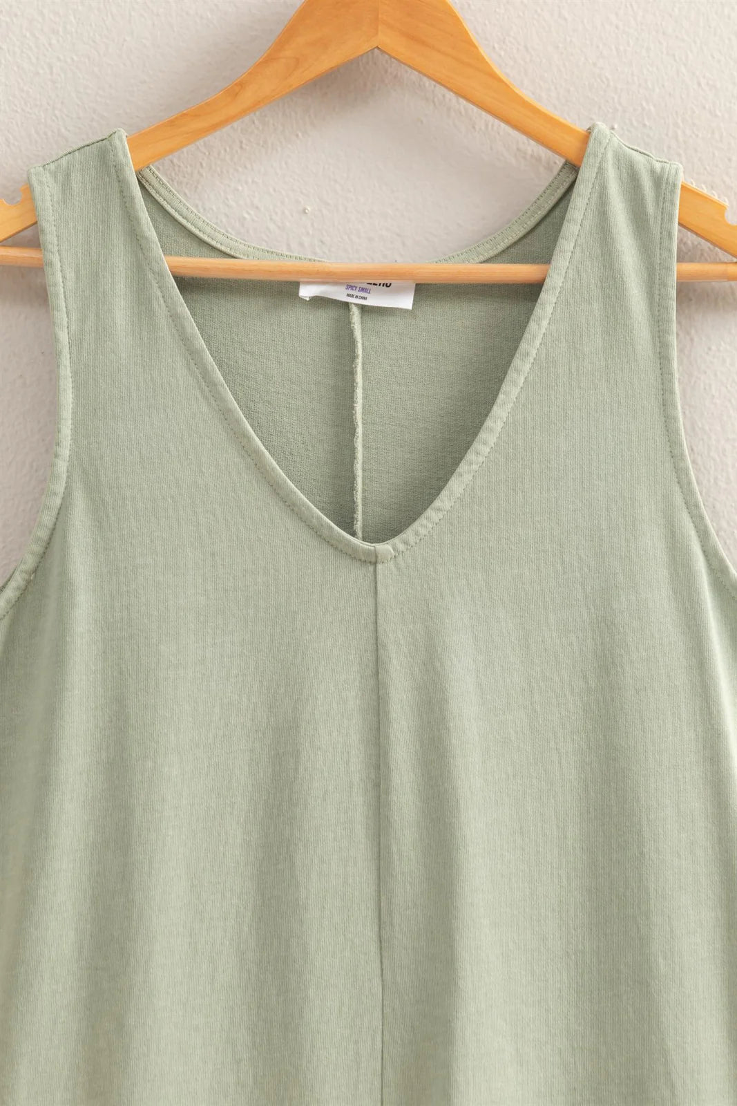Sage Green Cotton Shorts Romper
