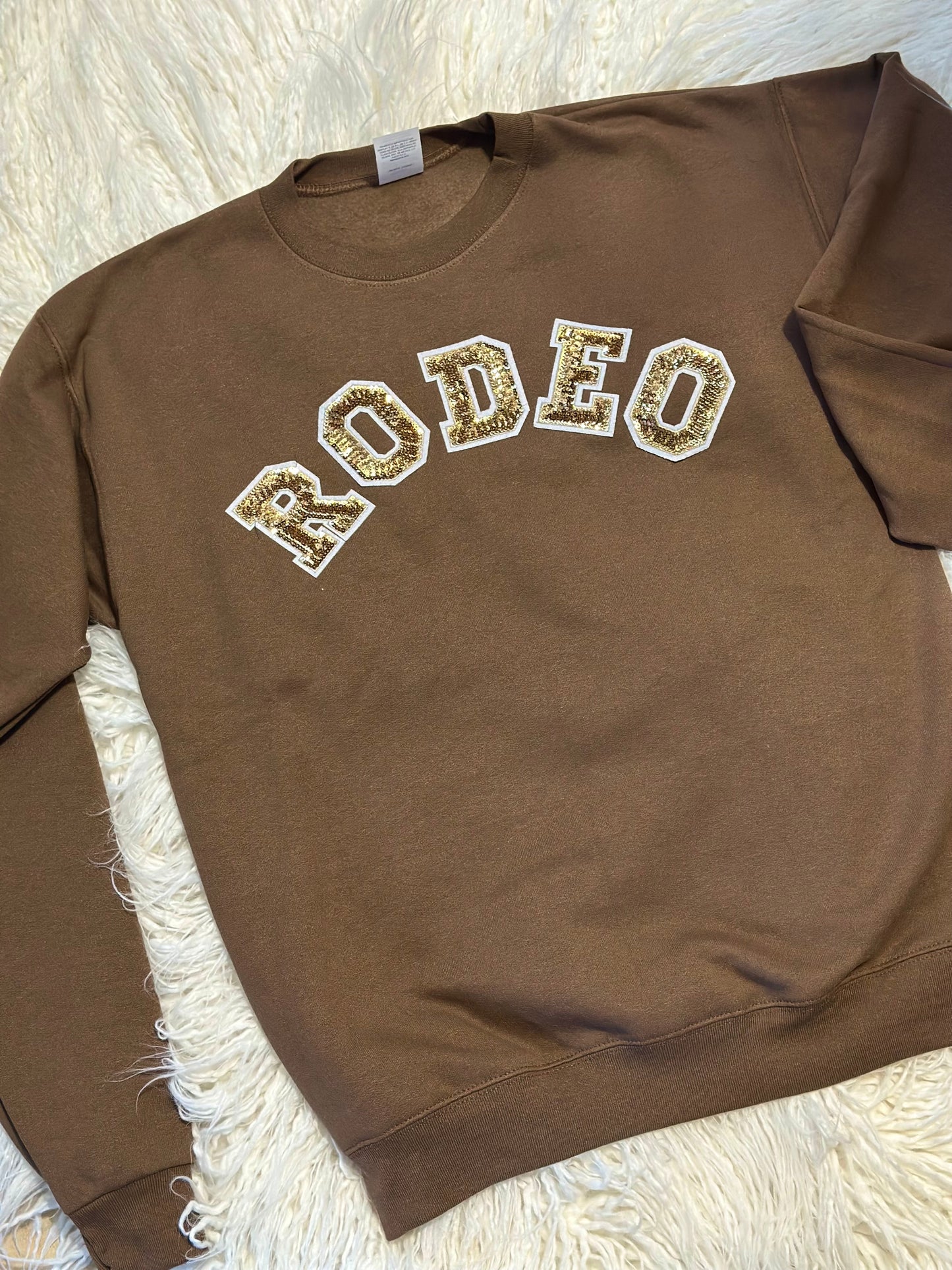 RODEO Gold Sequin Brown Sweatshirt