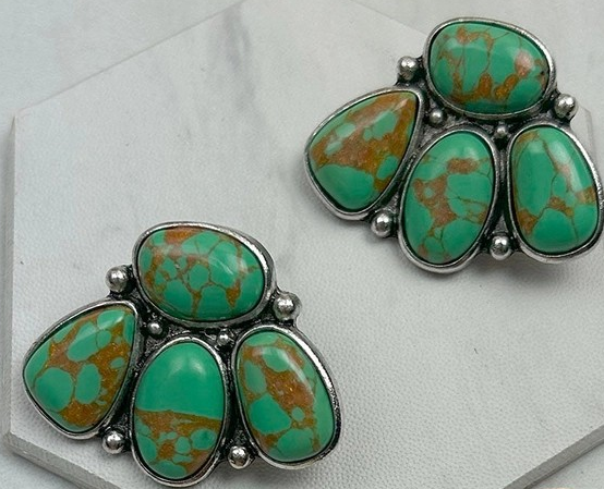 Turquoise Paw Cluster Earring