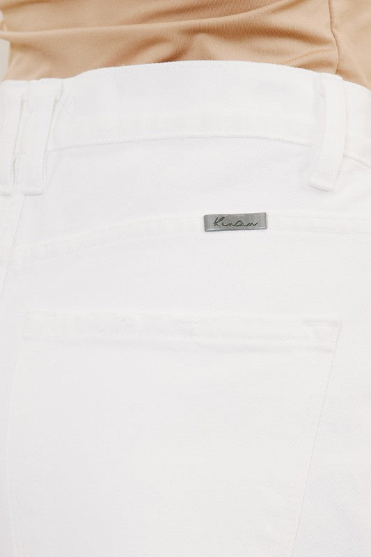 Kan Can White Distressed High Rise Jeans