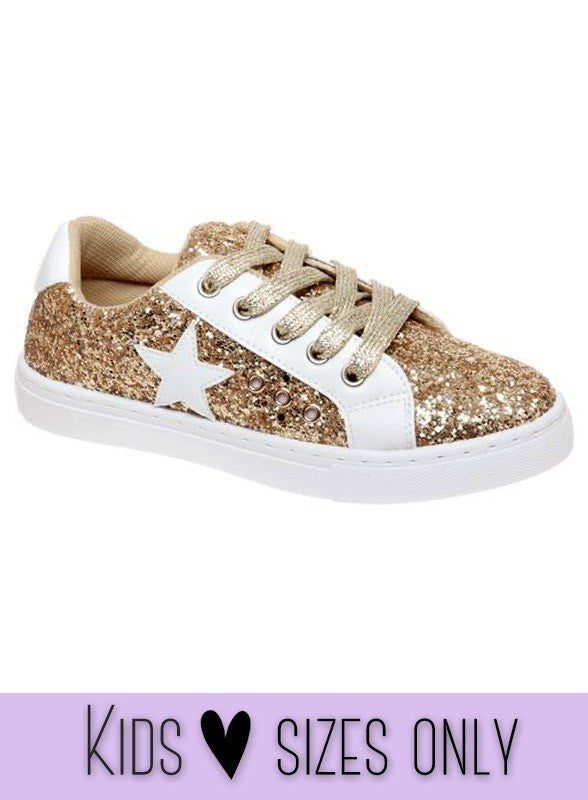 Girls Gold Glitter Sneaker