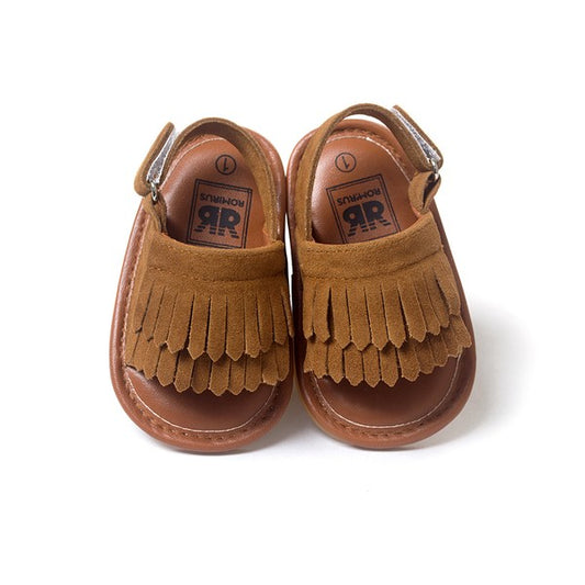 Infant Moccasin Sandals-Dark Brown