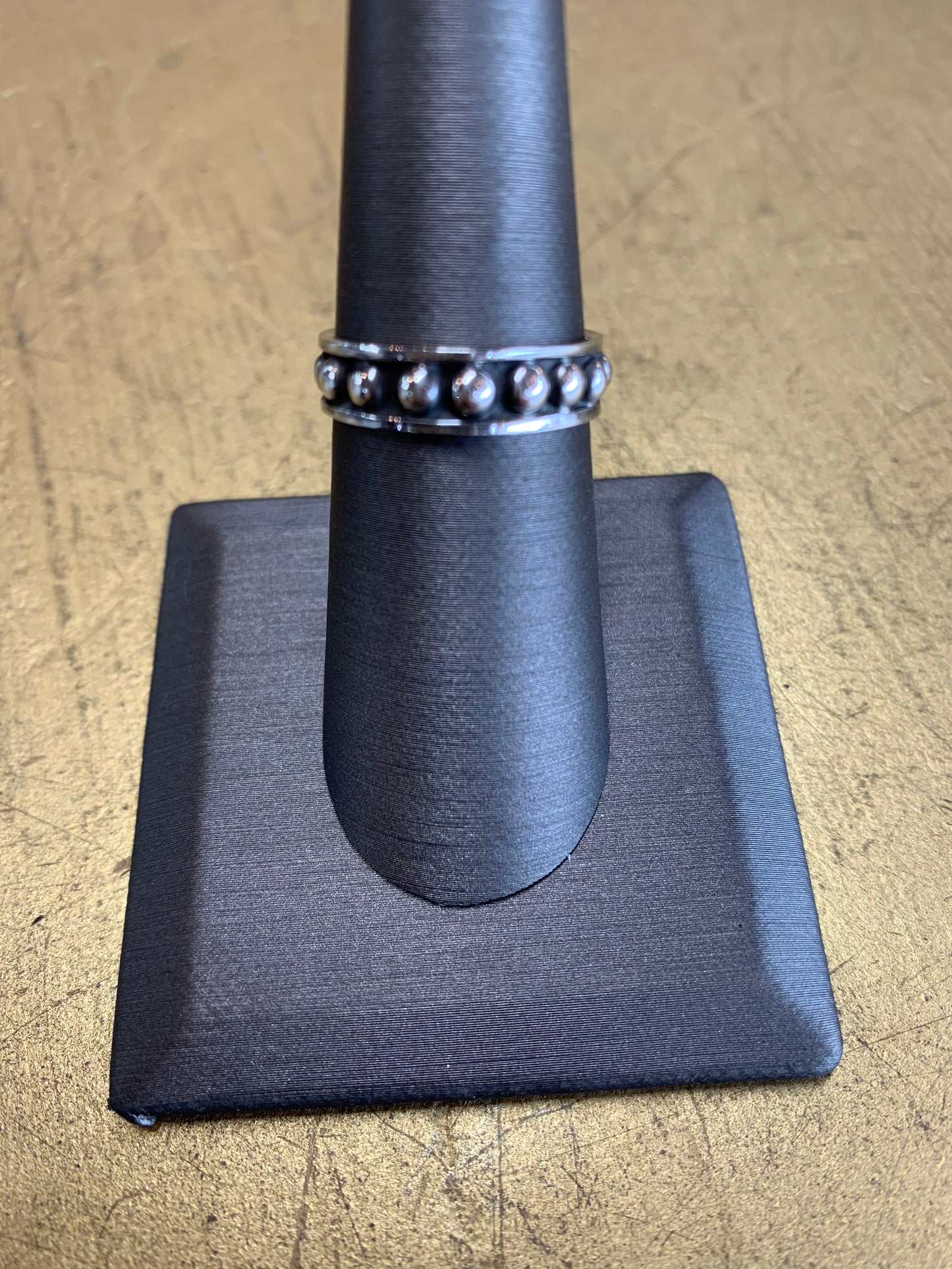 Medium Sterling Silver Beaded Band