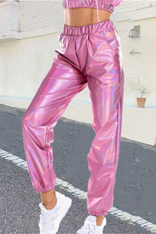  Metallic Pants Women Shiny Pants Womens Holographic