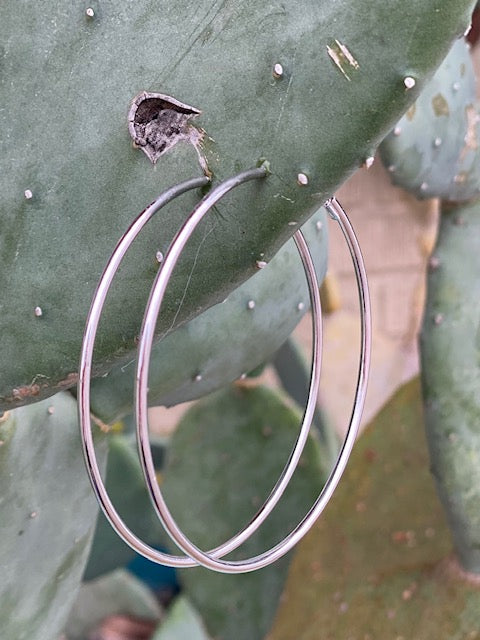 Giant Silver Cactus Earrings