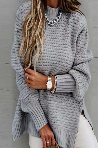 Laura Grey Mock Neck Tunic Sweater