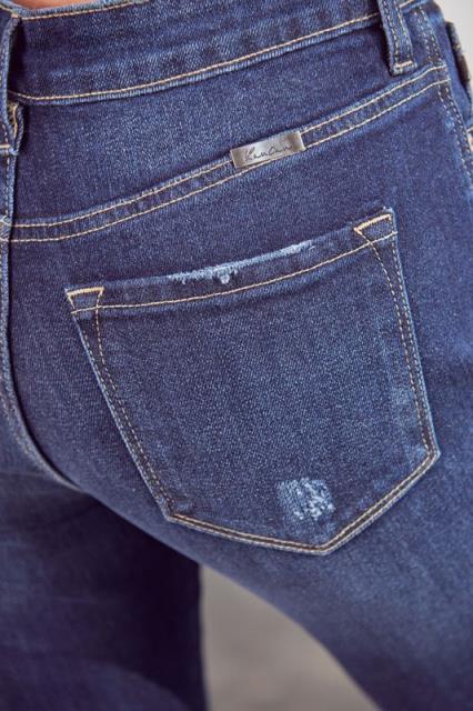 The Kancan High Rise Slightly Distressed Flare Jeans