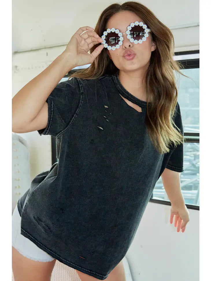 Grey Distressed T-Shirt