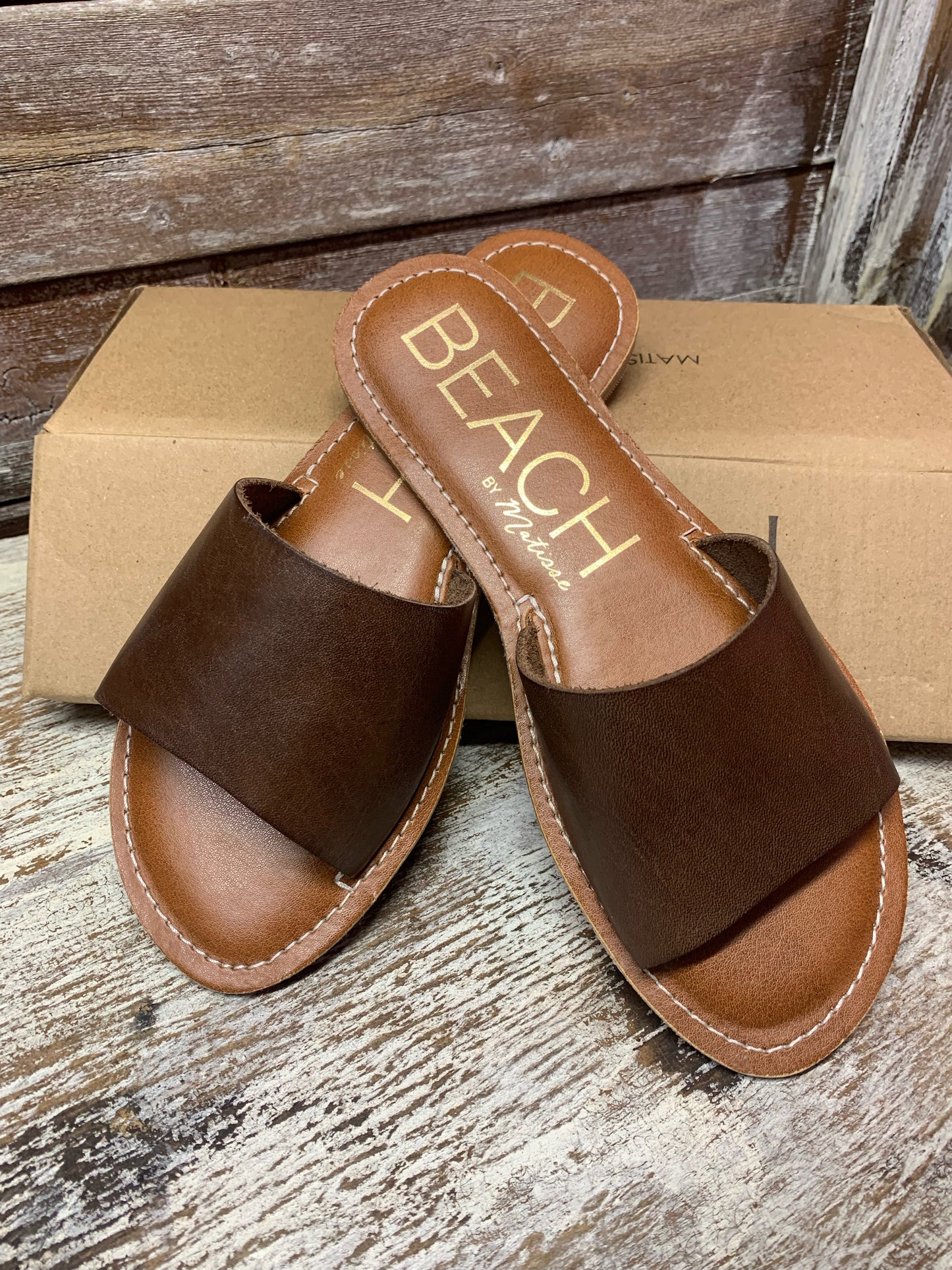 Matisse Slide in Cafe Leather