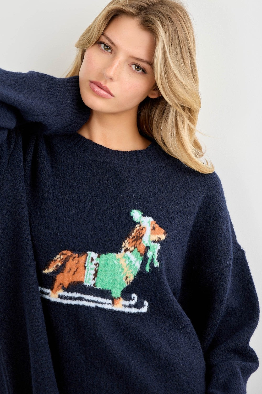Skiing Dog Knit Sweater