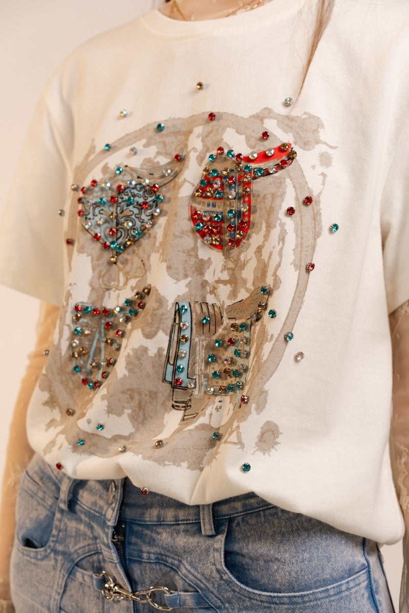 Vintage Embellished Saddle T-Shirt