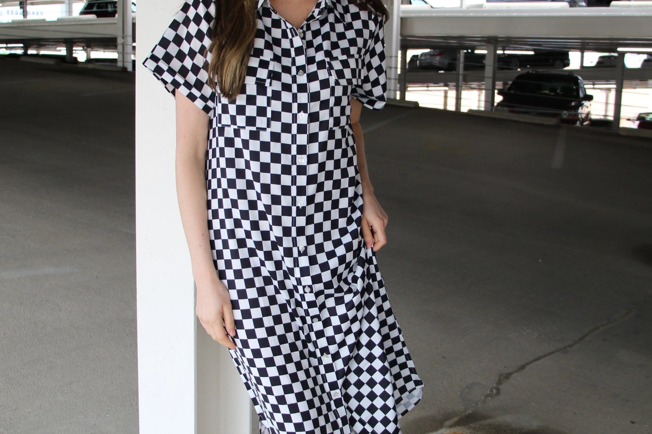 Black & White Checkered Dress