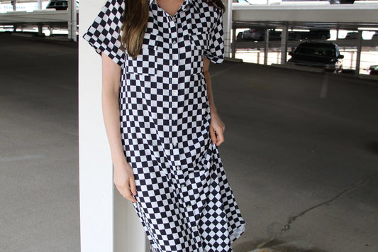 Black & White Checkered Dress