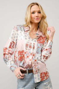 Floral Western Motif Top