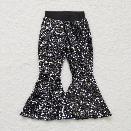 Baby/Girls Black Party Sequin Bell Bottoms
