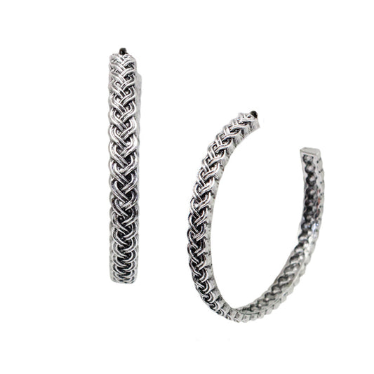 2.125" Rope Hoop Post Earring