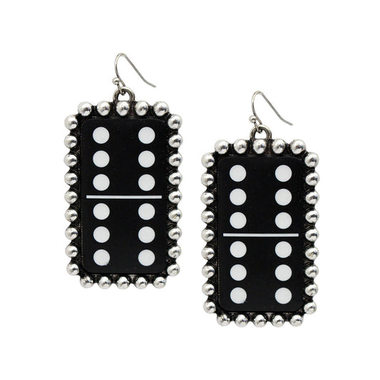 Black Dice Dangle Earrings