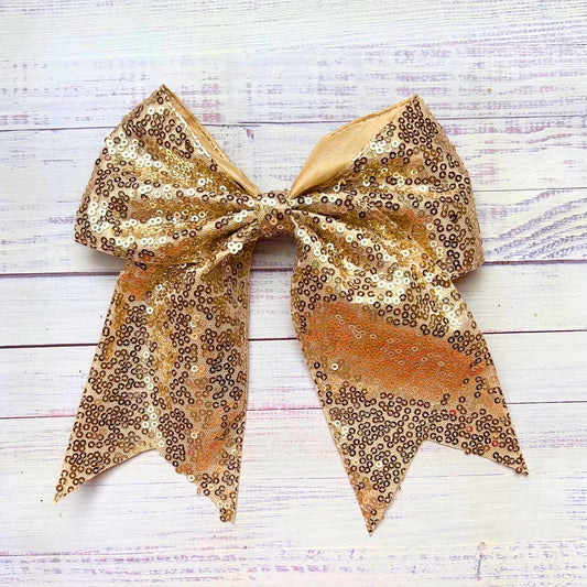 Gold Sequin Tale Bow