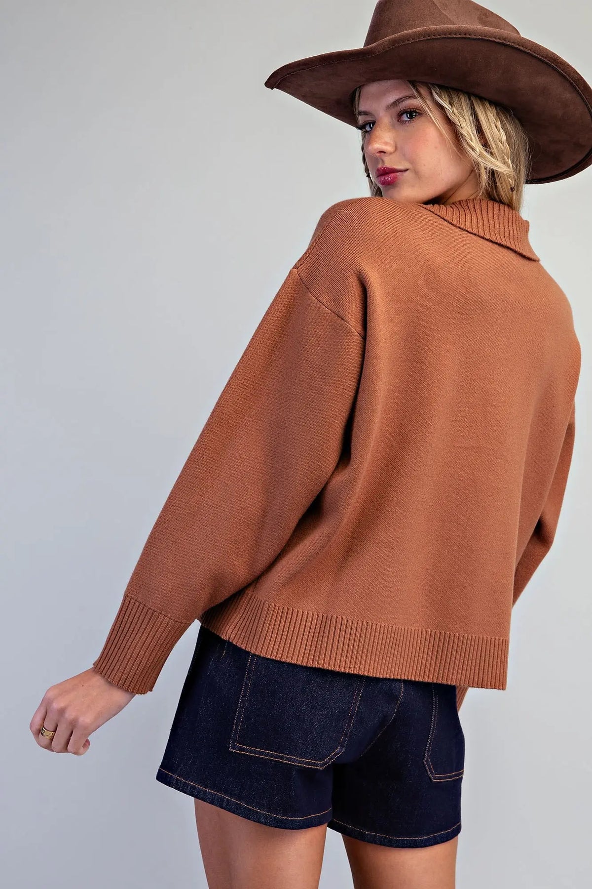 Brown Sugar 2 Horse Embroidered Sweater