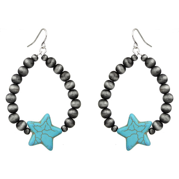 Navajo Hoops with Turquoise Star Earring