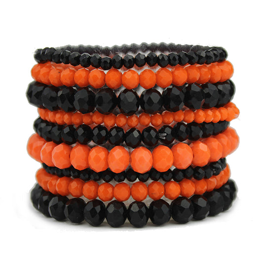 Black & Orange Bracelet Set