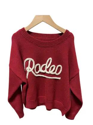 Toddler Chenille Rodeo Red Sweater