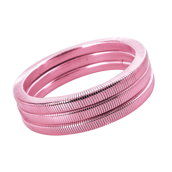 Pink Slinky Bracelets- Set of 3