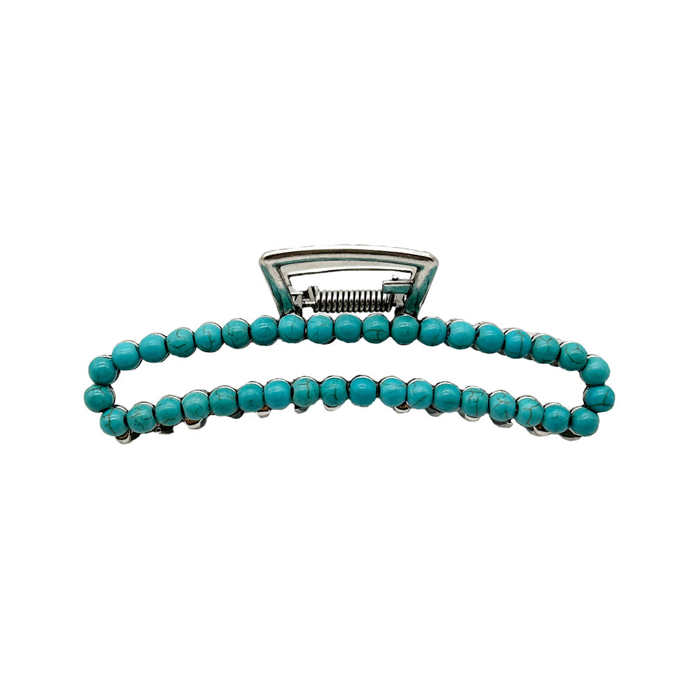 Turquoise Beaded Hair Clip