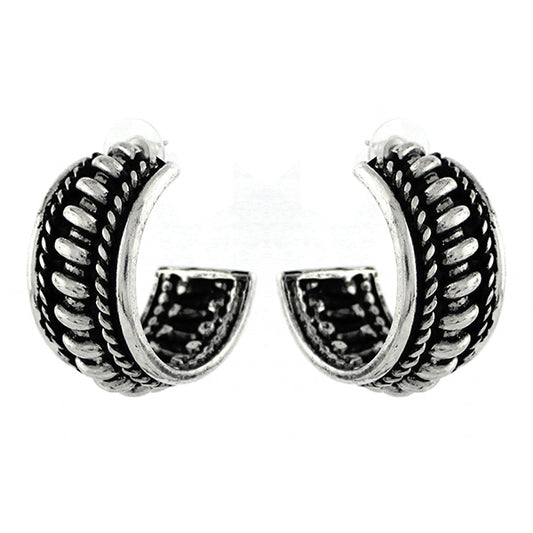 Double Rope Hoop Post Earrings