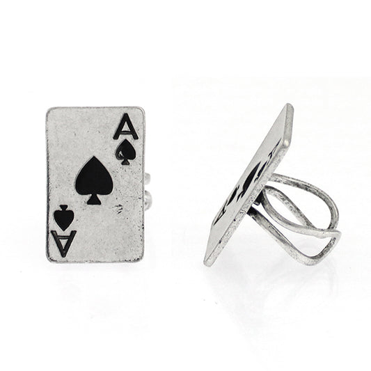 Ace of Spades Adjustable Ring